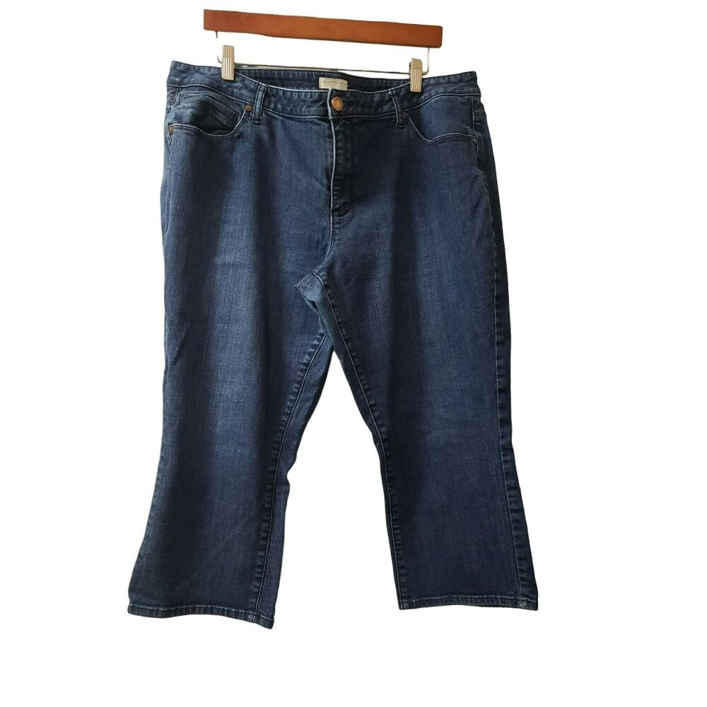 Coldwater Creek Denim Capri Jeans, Mid Rise, Med Wash Blue, Size 20, 38"W 21"L